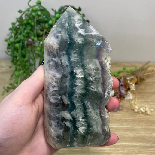 Feather Fluorite Slab Tower (B588)