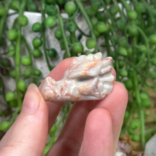 Red Vein Jasper Mini Dragon Head