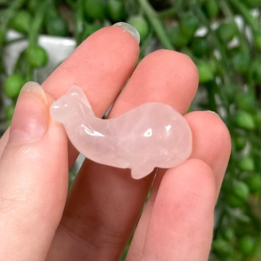 Rose Quartz Small Whale