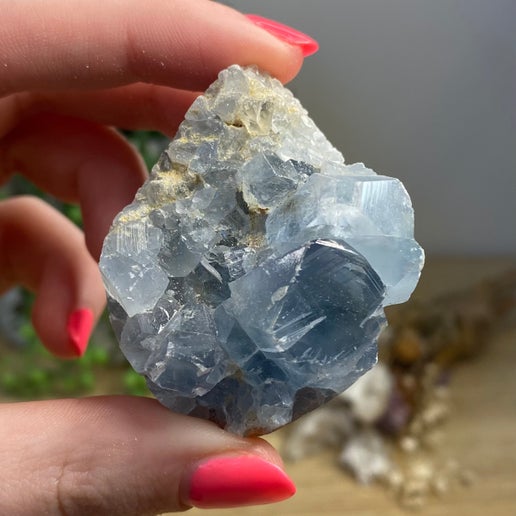 Blue Celestite Cluster Egg (D202)