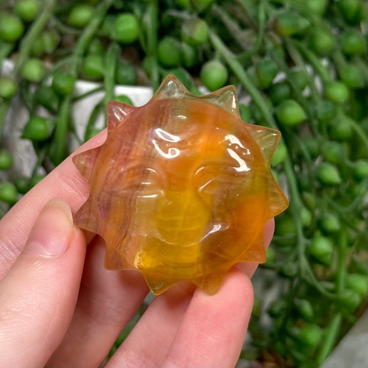 Yellow Fluorite Sun Face (L439)