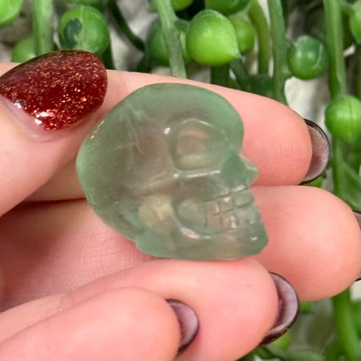 Green Fluorite Small Skull