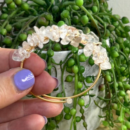 Clear Quartz Flower Bracelet (I483)