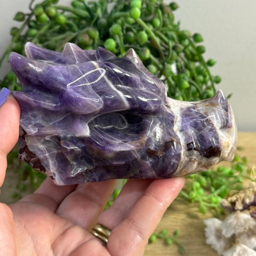 Dream Amethyst Dragon Head (H636)