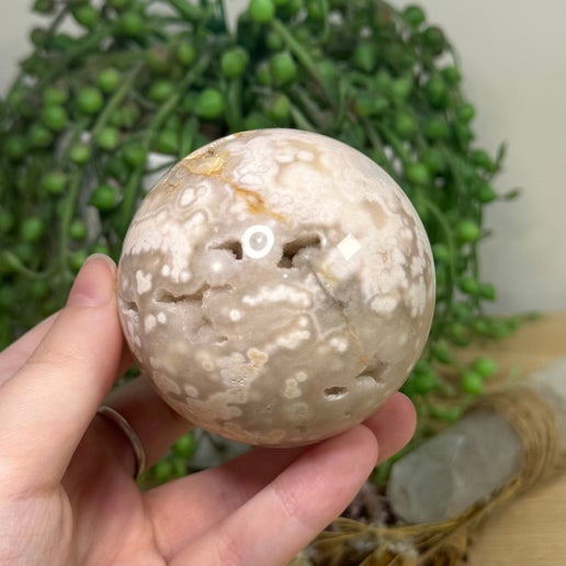 Pink Amethyst / Flower Agate Sphere (J821)