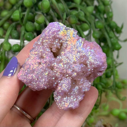 Purple Aura Quartz Geode (K903)