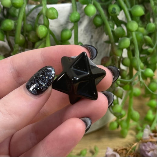 Black Obsidian Small Merkaba (E936)