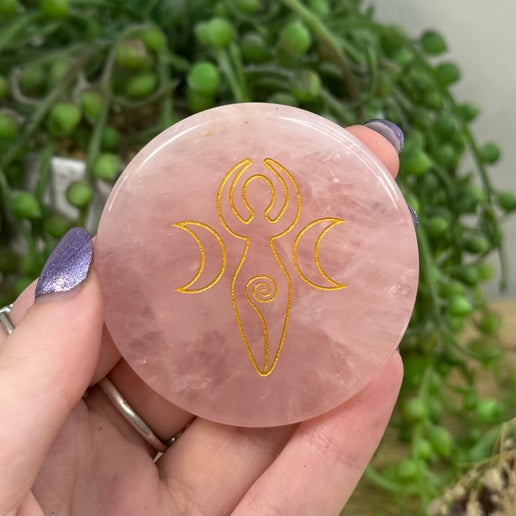 Rose Quartz Goddess Disc (E784)