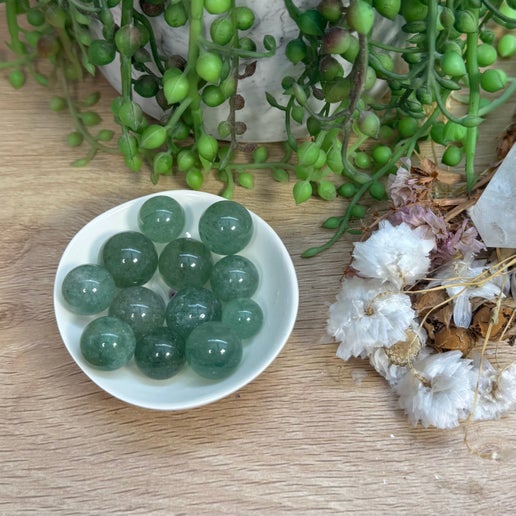 Green Strawberry Quartz Cage Mini Sphere