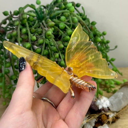 Yellow Fluorite Butterfly (I883)