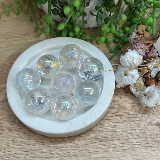 Aura Clear Quartz Small Sphere