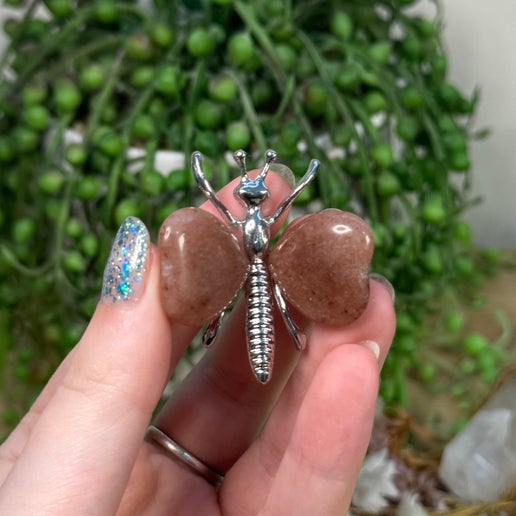 Strawberry Quartz Dragonfly (I217) (I216)