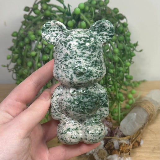 Green Spot jasper Bear (L702)