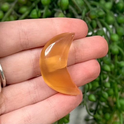 Honey Calcite Small Moon