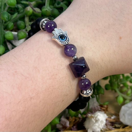 Amethyst Evil Eye Bracelet (F270)