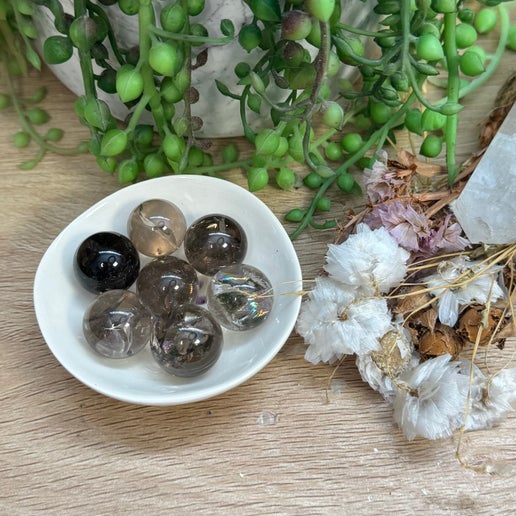 Smokey Quartz With Rainbows Mini Sphere