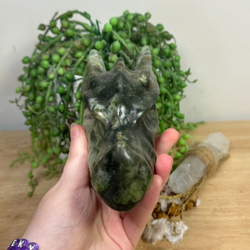 Green Jade Dragon Head (G435)