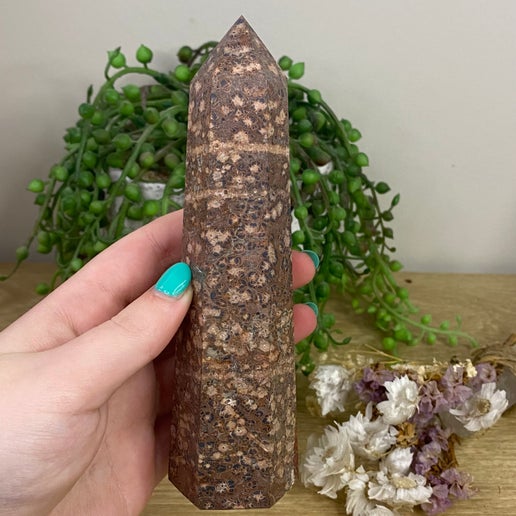Pink Leopard Skin Jasper Tower (A637)