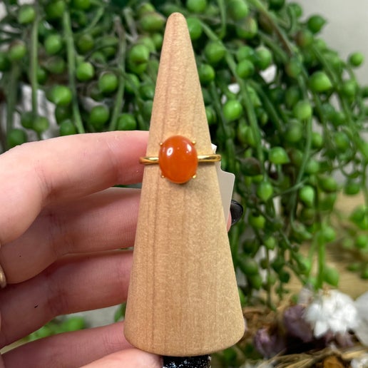 Carnelian Gold Plated Ring (J706)