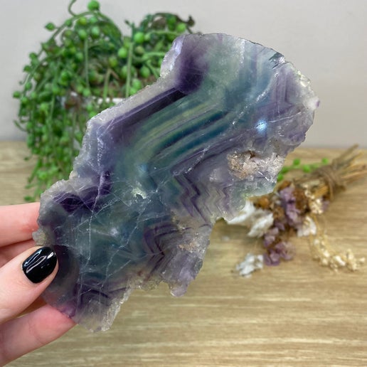 Rainbow Feather Fluorite Slab (B581)