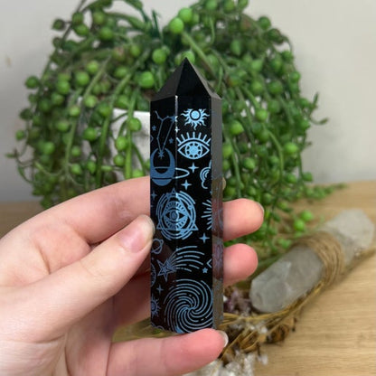 Blue Print Black Obsidian Point (E806)