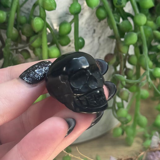 Black Obsidian Small Skull