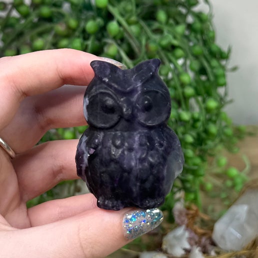 Purple Fluorite Owl (K560)