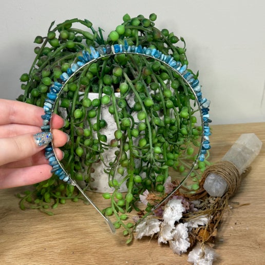 Blue Apatite Chip Headband