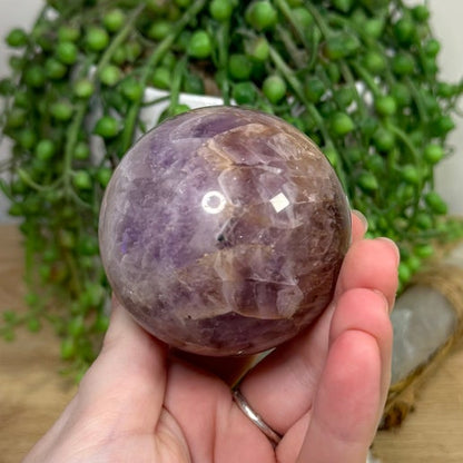 Amethyst / Mexican Crazy Agate Sphere (I307)