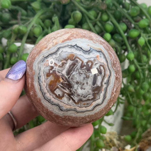 Mexican Crazy Lace Agate Sphere (H884)