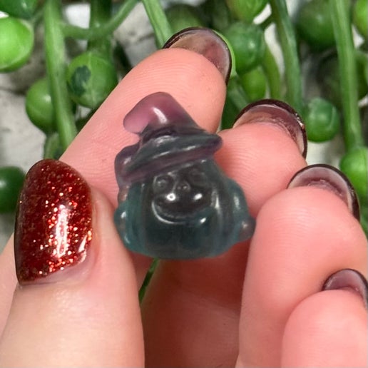 Fluorite Mini Pumpkin Witch