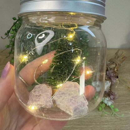 Green Christmas Tree Light Up Jar