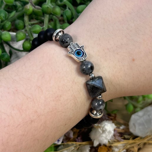 Larvikite Evil Eye Bracelet (F268) (F267)