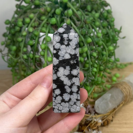 Snowflake Obsidian Point (K34)