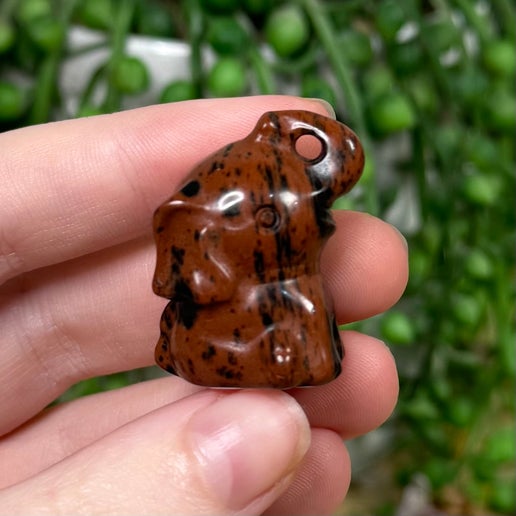 Mahogany Obsidian Sitting Elephant (J392) (J391)