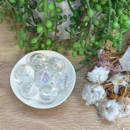 Clear Quartz W Rainbow Mini Sphere