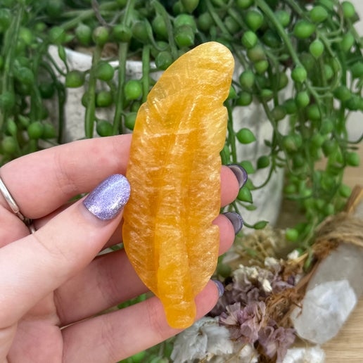 Orange Calcite Feather (D969)