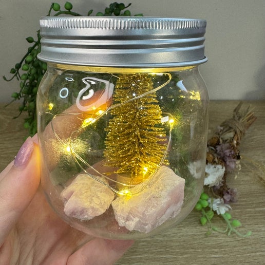 Gold Christmas Tree Light Up Jar