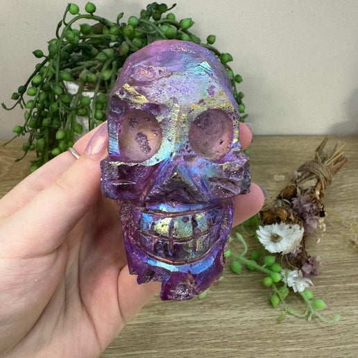 Purple Aura Sphalerite Skull (H502)