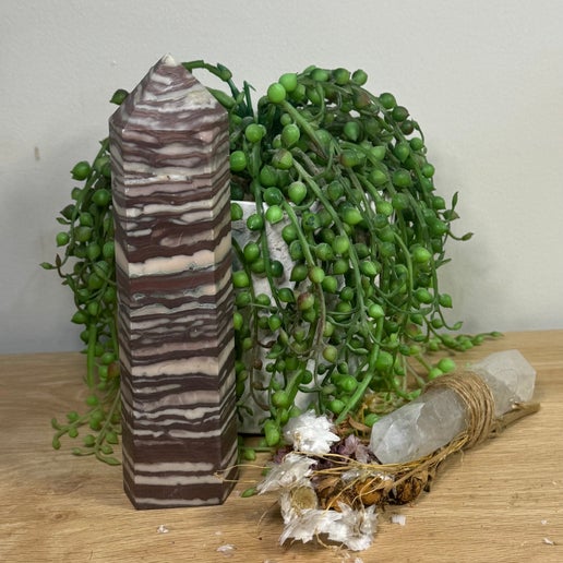 Purple Zebra Jasper Tower (D88)