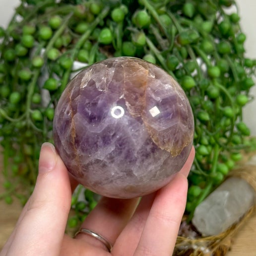 Amethyst / Mexican Crazy Agate Sphere (I307)