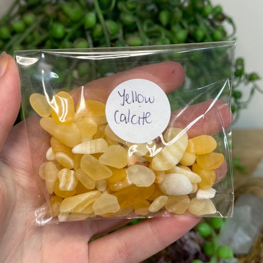 Yellow Calcite 50gram Chip Bag