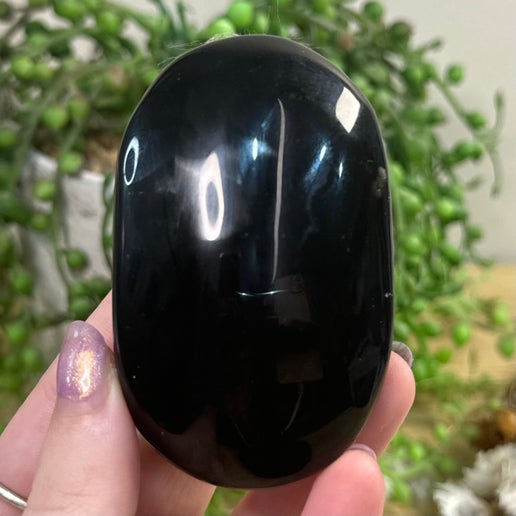 Black Obsidian Palm Stone (H817)