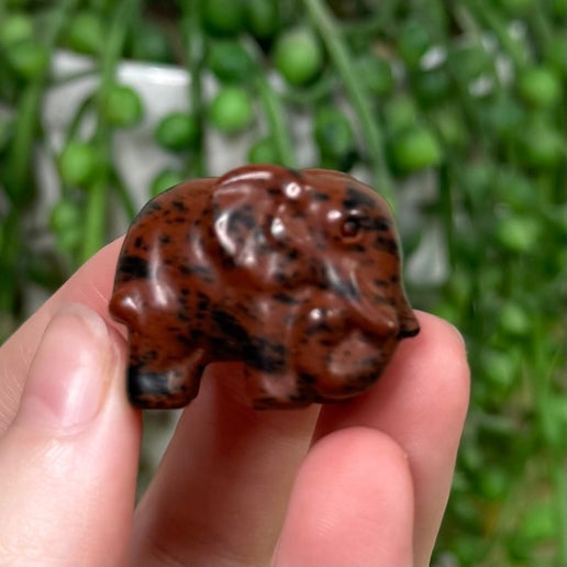 Mahogany Obsidian Elephant (J363)