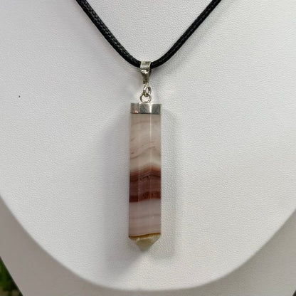 Pink Banded Onyx Necklace (J134)