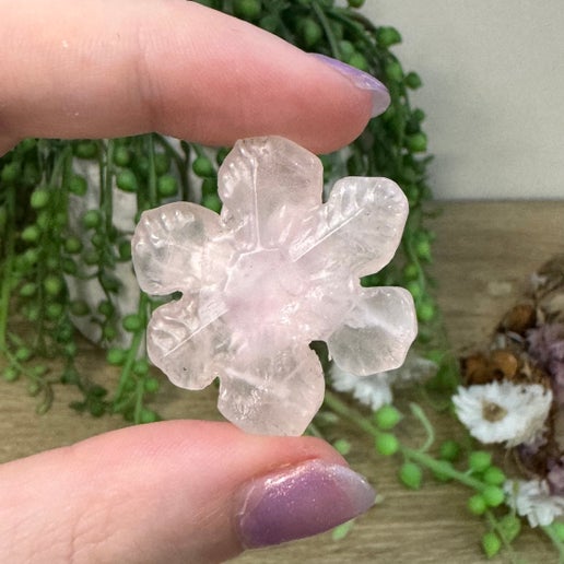 Rose Quartz Small Snowflakes (H592)