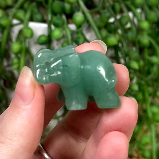 Green Aventurine Elephant (J340)