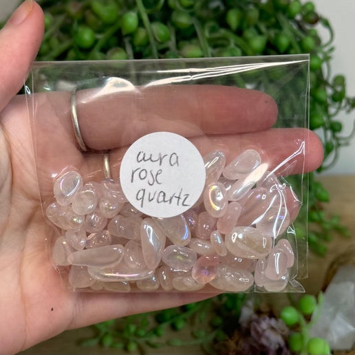 Aura Rose Quartz 50gram Chip Bag