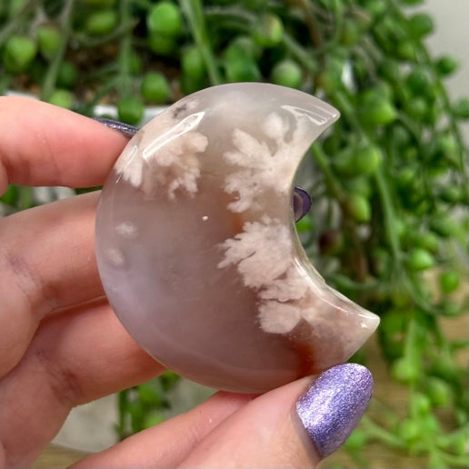 Flower Agate Moon (H652)