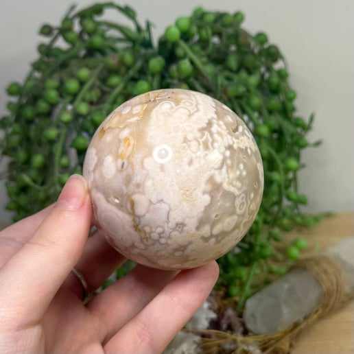 Pink Amethyst / Flower Agate Sphere (J821)